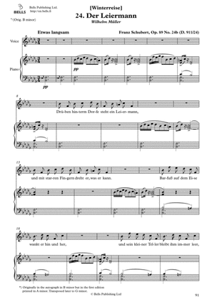 Book cover for Der Leiermann, Op. 89 No. 24 (B-flat minor)