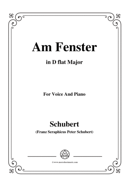 Schubert-Am Fenster,Op.105 No.3,in D flat Major,for Voice&Piano image number null