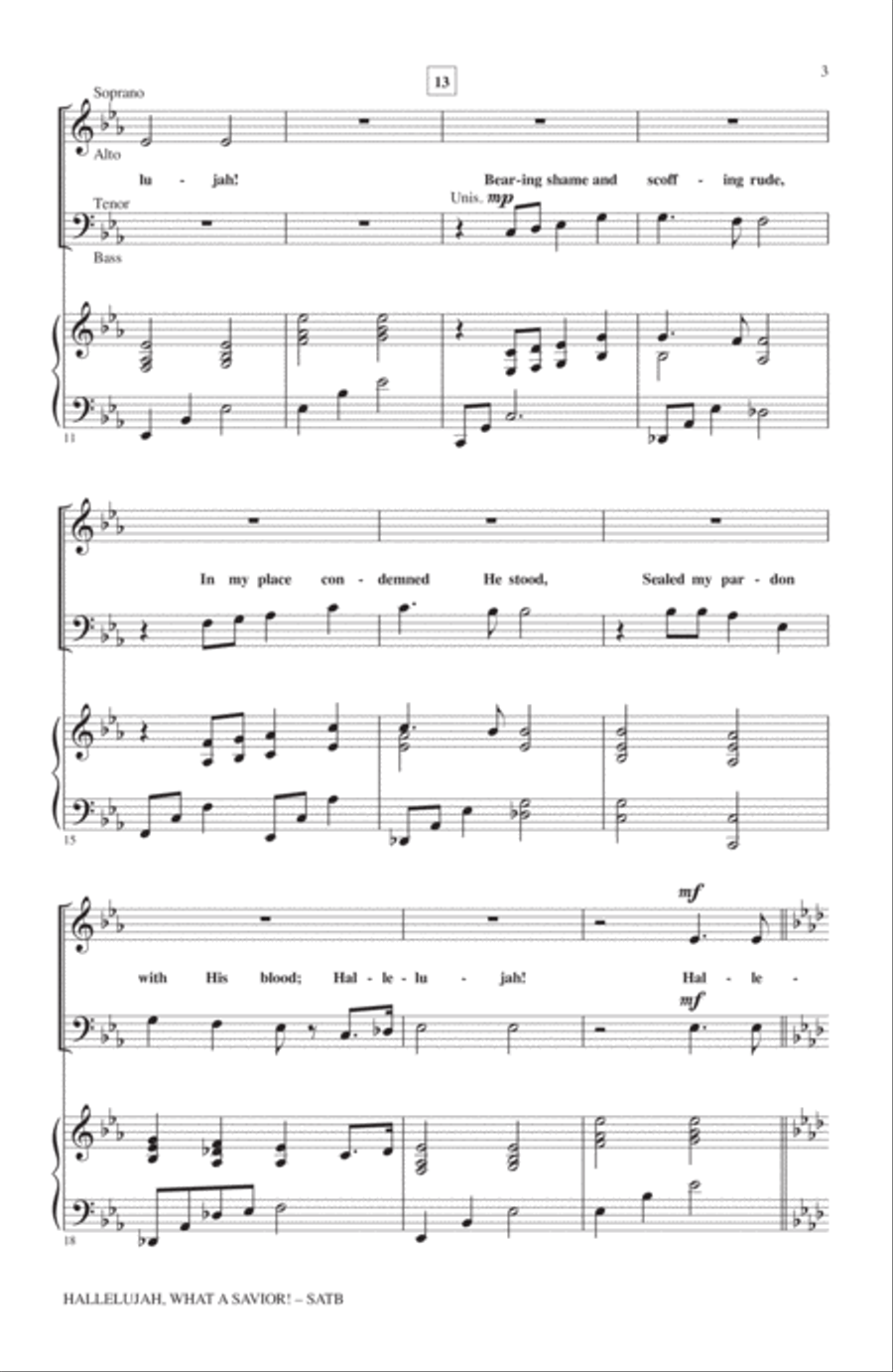 Hallelujah! What A Savior! 4-Part scores gallery preview page 2