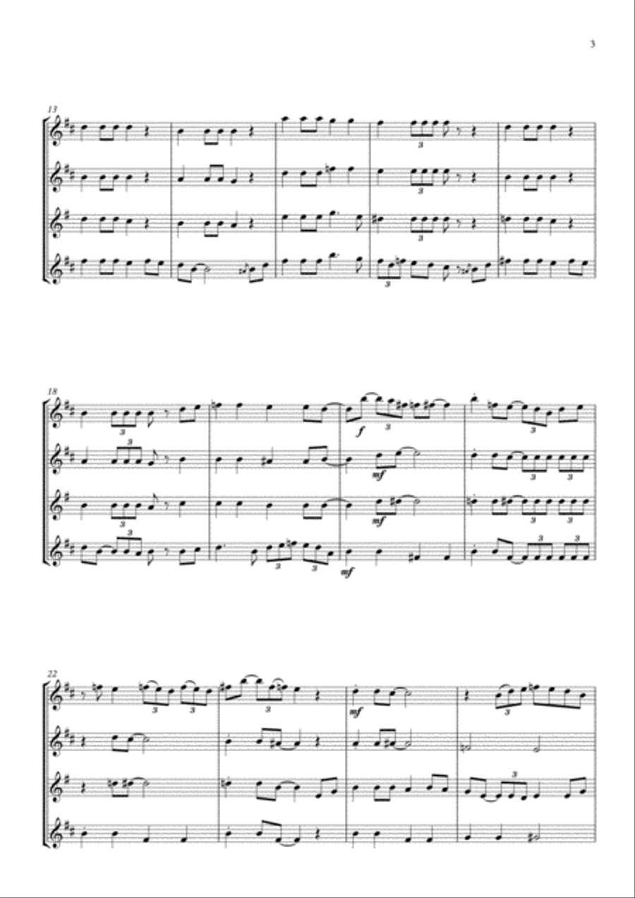 St James' Infirmary. For Saxophone Quartet Saxophone Quartet scores gallery preview page 3