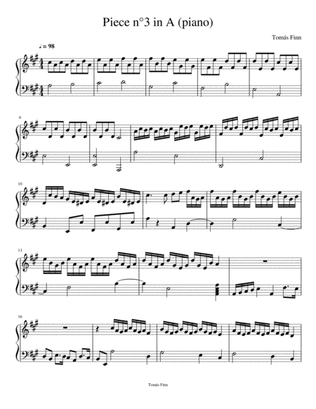 Piece n°3 in A (piano)