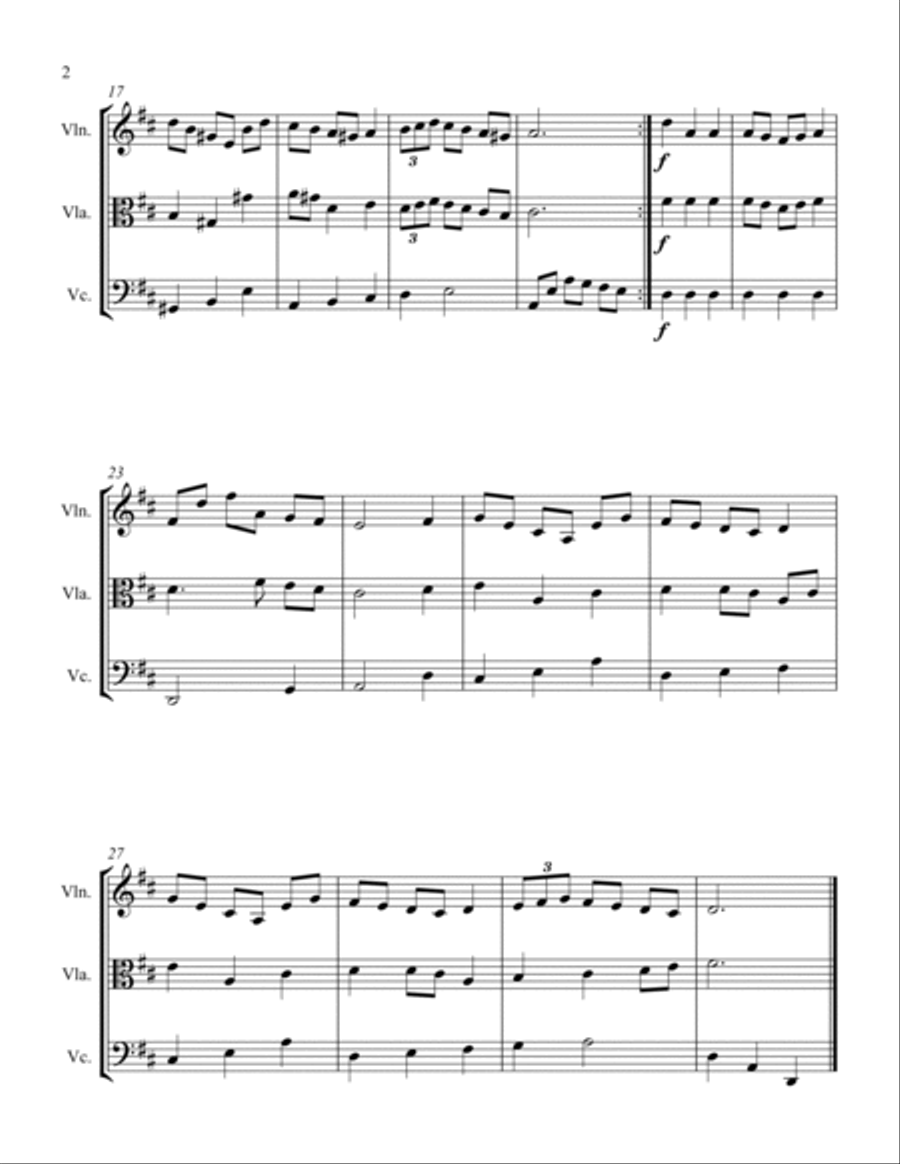 Minuet #4 String Trio scores gallery preview page 2