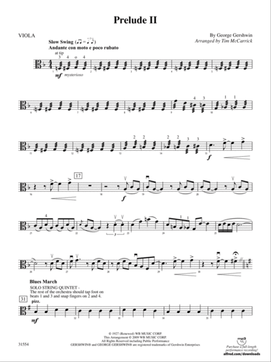 Prelude II: Viola String Orchestra scores gallery preview page 1