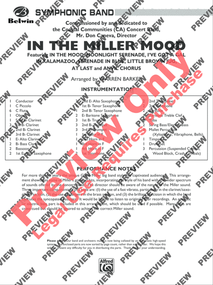 In the Miller Mood Concert Band scores gallery preview page 2