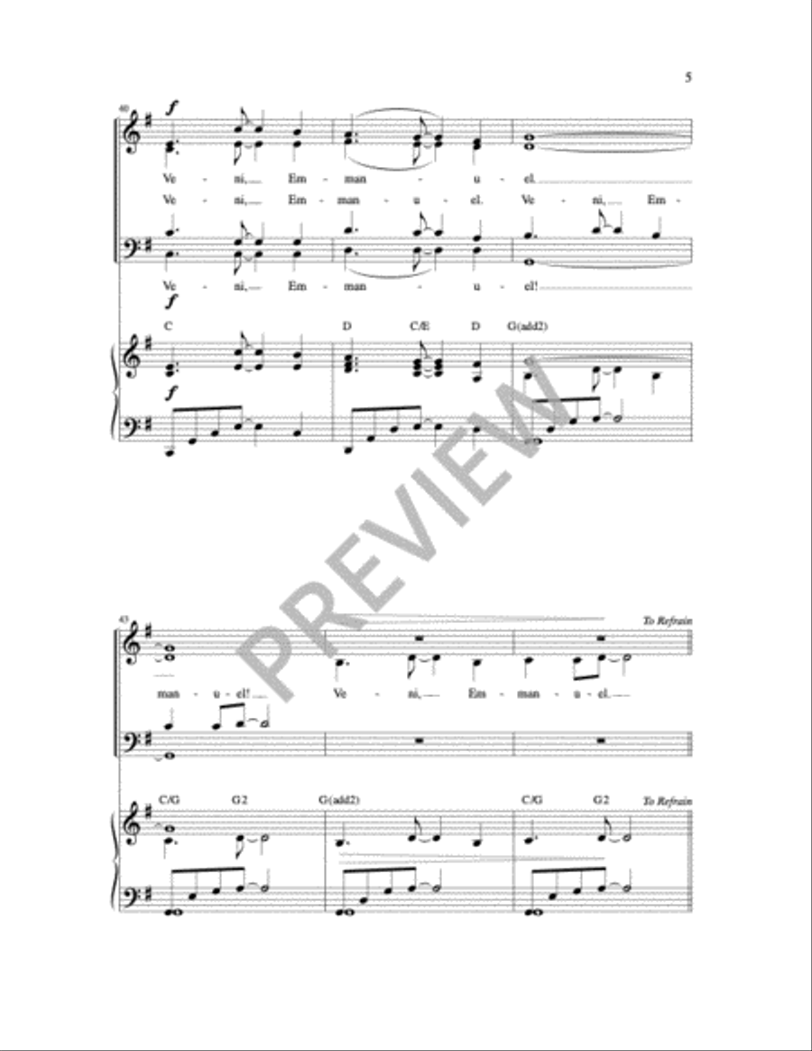 Veni Emmanuel Veni Emmanuel 4-Part scores gallery preview page 6
