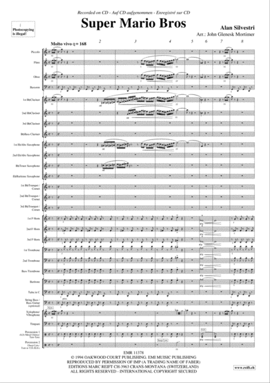 Super Mario Bros Concert Band scores gallery preview page 4
