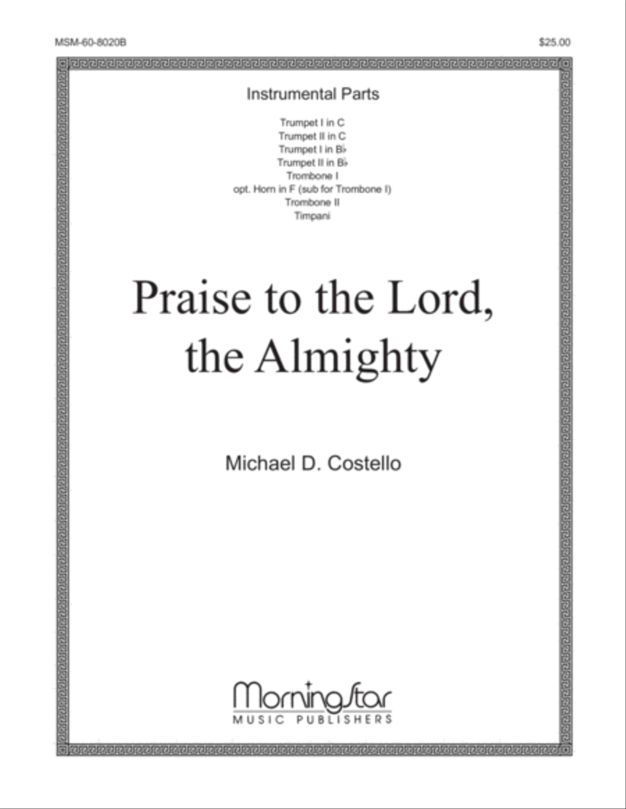 Praise to the Lord, the Almighty Choir scores gallery preview page 1