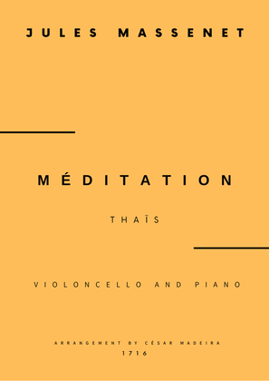 Book cover for Meditation from Thais - Cello and Piano (Full Score and Parts)