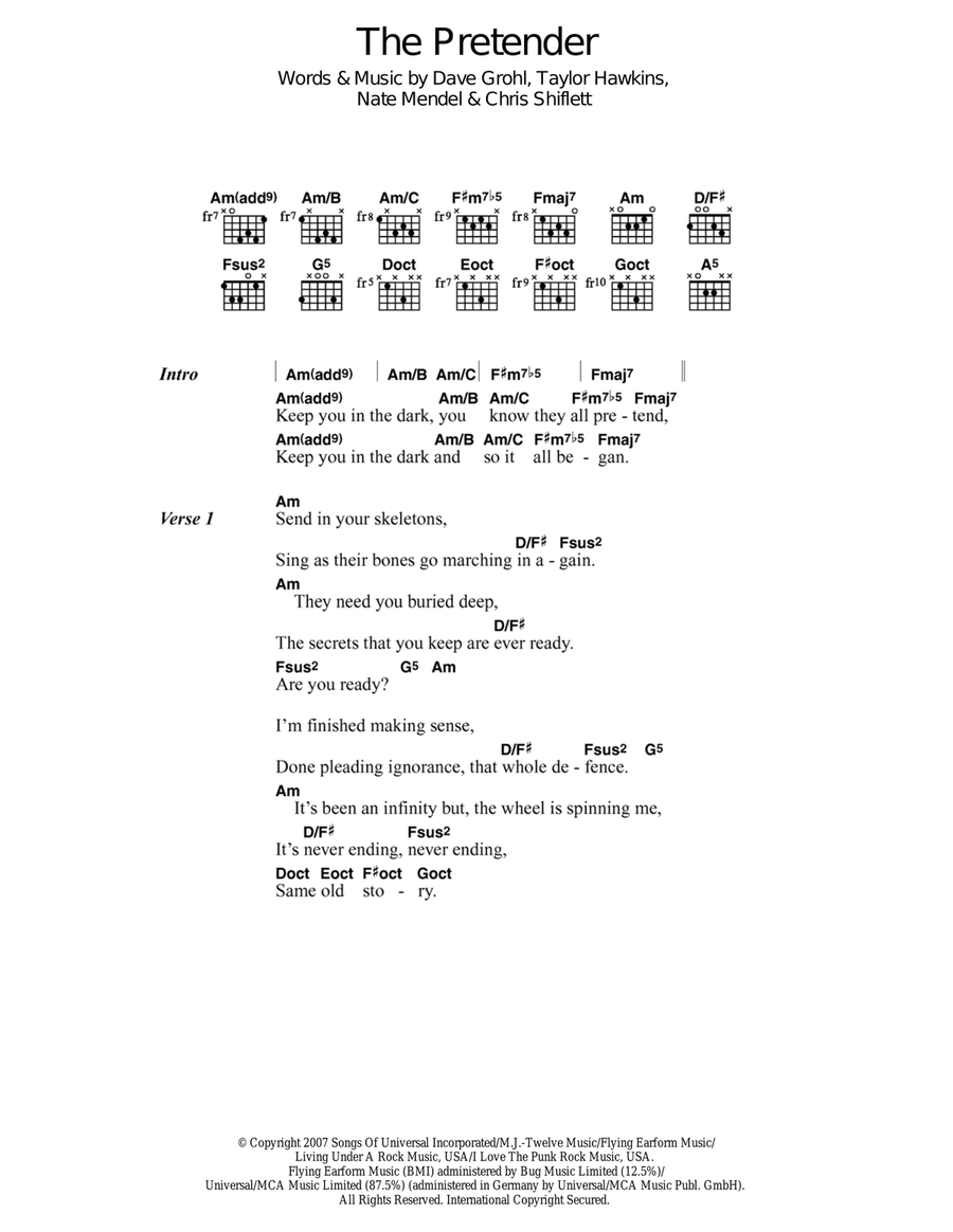 The Pretender Guitar scores gallery preview page 1