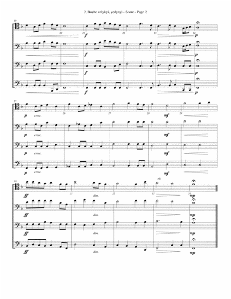 12 Slavic Chorals from the Romantic Era for Trombone or Low Brass Quartet image number null