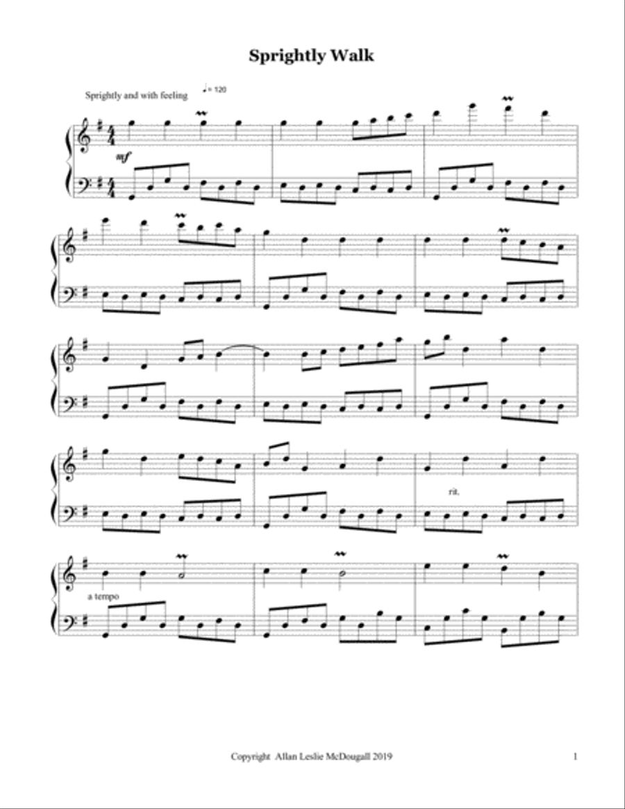 Sprightly walk Piano Solo scores gallery preview page 1