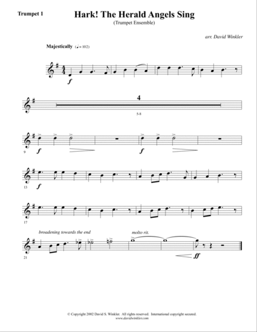 Hark, the Herald Angels Sing (trumpet ensemble) Trumpet scores gallery preview page 4
