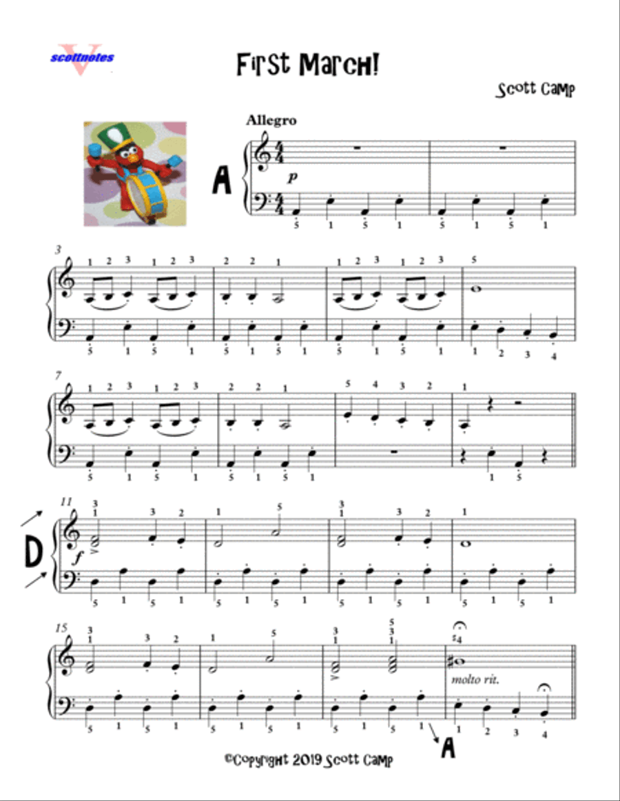 First March! (Solo for First Year Piano) Piano Method scores gallery preview page 1