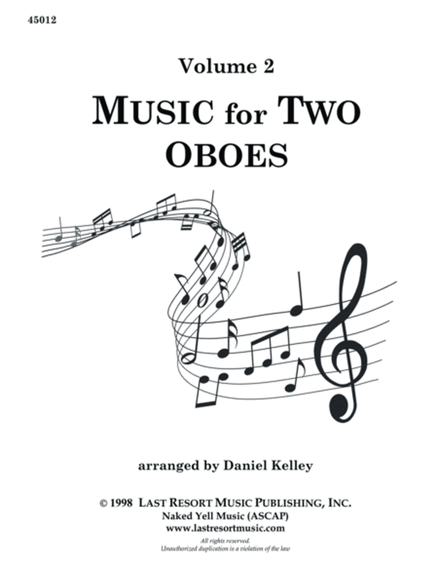 Music for Two Oboes Volume 2 Oboe Duets 45012