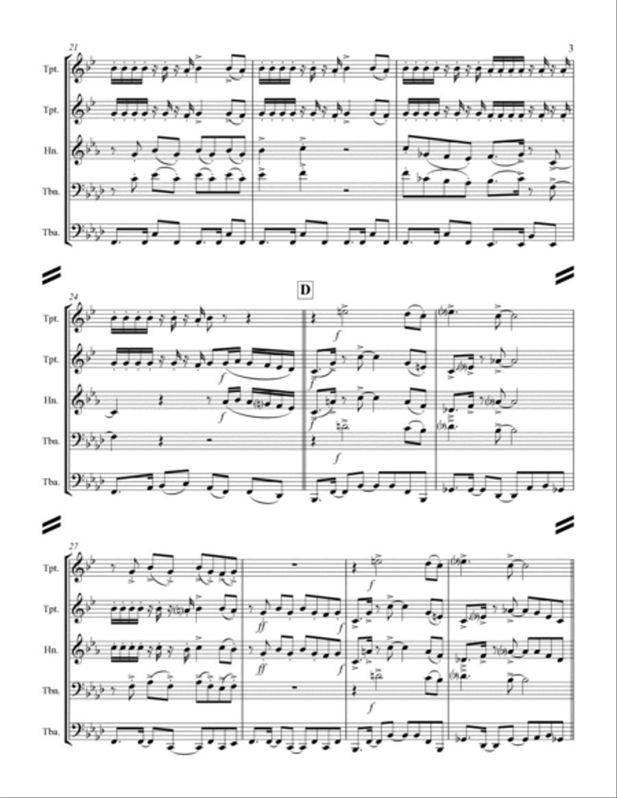 Smoke On The Water Brass Ensemble scores gallery preview page 4