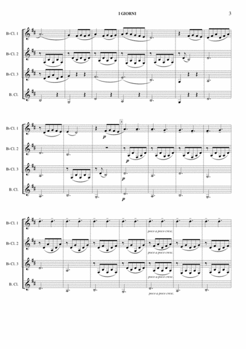 I Giorni - Clarinet Quartet image number null