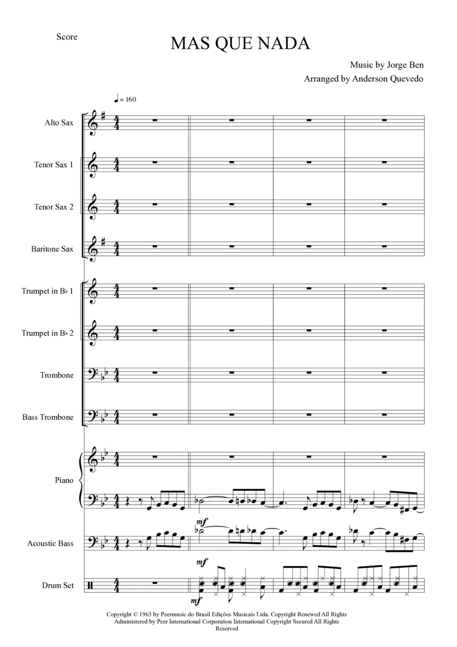 Mas Que Nada Jazz Ensemble scores gallery preview page 1