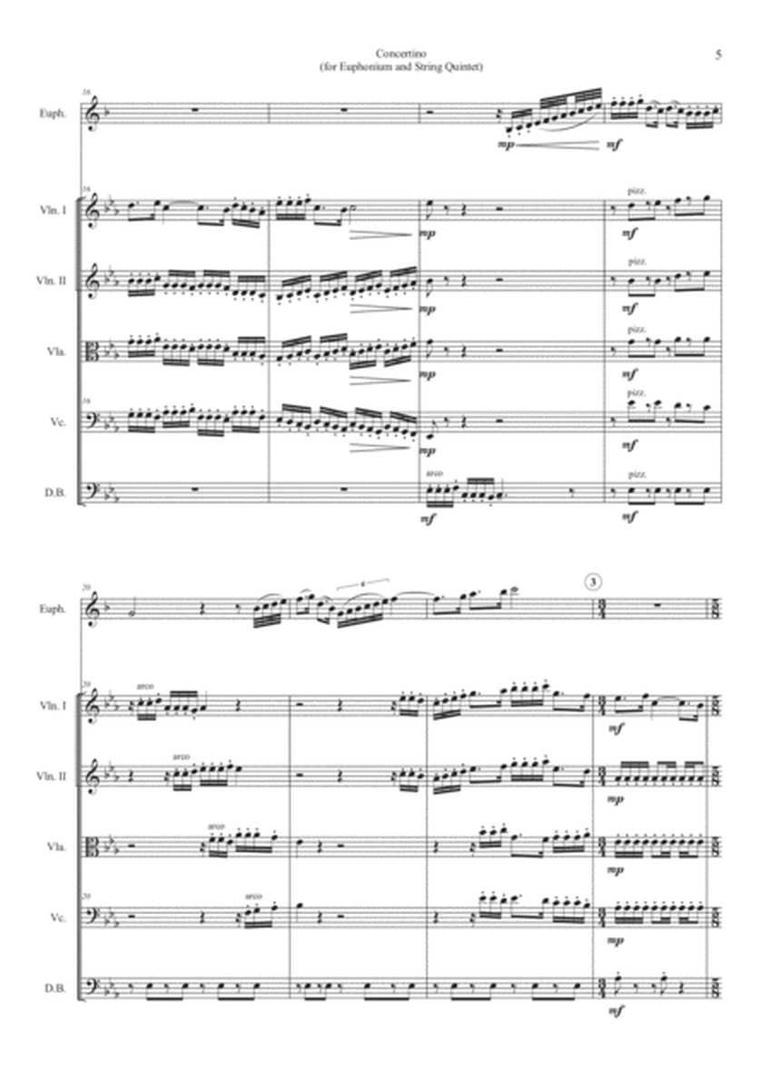 Concertino for Euphonium and String Quintet (Score and Parts) image number null