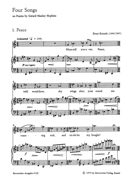 Four Songs nach Gedichten von Gerard Manley Hopkins, Op. 112