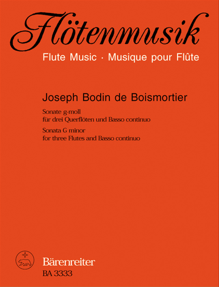 Sonata for three Flutes (Oboes, Violins) and Basso continuo g minor op. 34/1 Flute scores gallery preview page 1