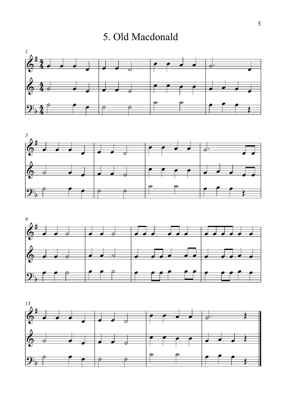 14 Easy Trios For Trumpet, French Horn And Trombone Brass Trio scores gallery preview page 5