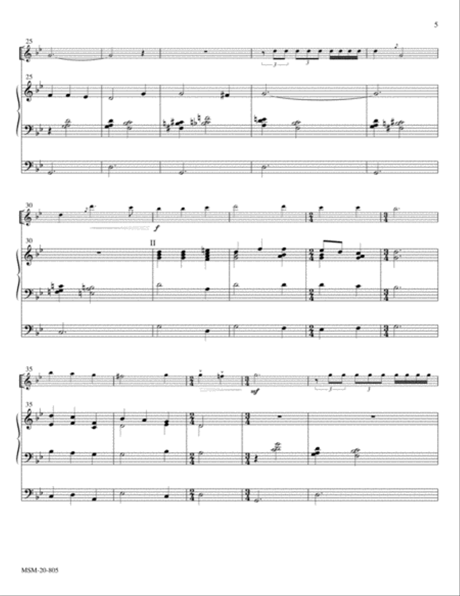 If Thou But Trust In God to Guide Thee (Variations for Flute and Organ) Flute scores gallery preview page 3