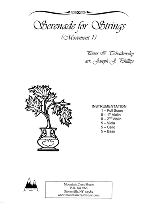 Book cover for Serenade for Strings, Movement 1-score