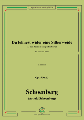 Book cover for Schoenberg-Du lehnest wider eine Silberweide,in a minor,Op.15 No.13