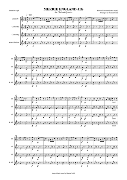 Merrie England Jig for Clarinet Quartet image number null