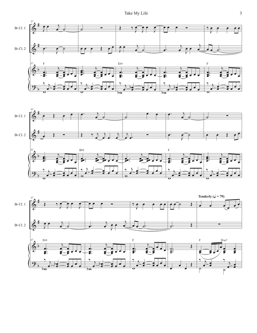 Take My Life (Duet for Bb-Clarinet) Clarinet Duet scores gallery preview page 3