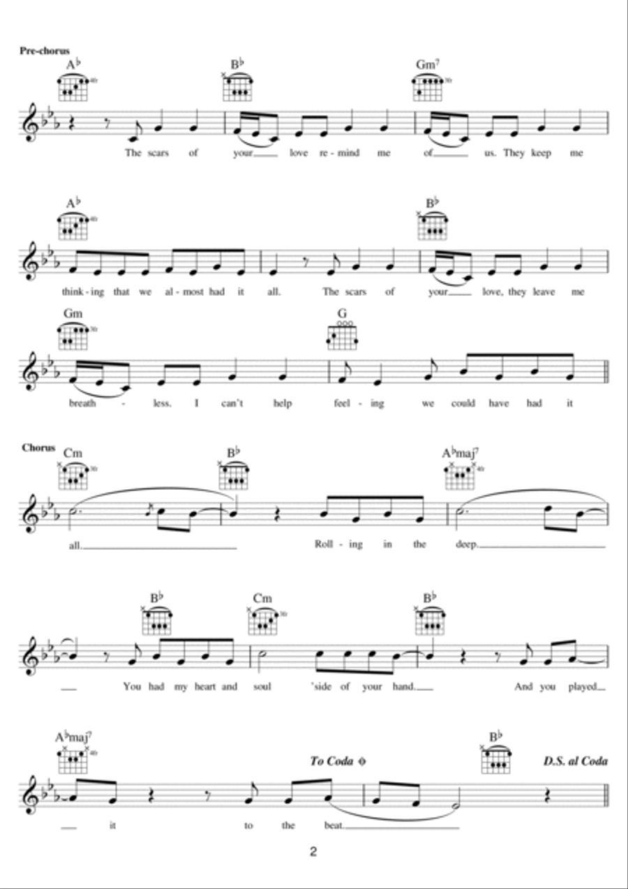Rolling In The Deep Piano scores gallery preview page 2