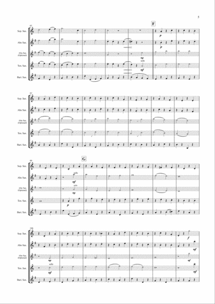 Christmas Tootie-Flooties! (Saxophone Quartet / Quintet) - Score Saxophone Quartet scores gallery preview page 5