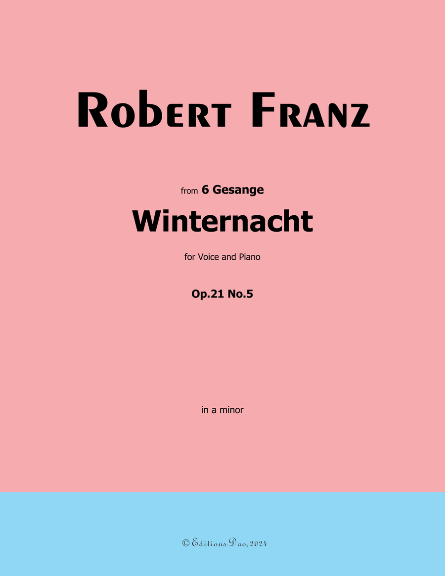 Winternacht, by Robert Franz, in a minor Voice scores gallery preview page 1