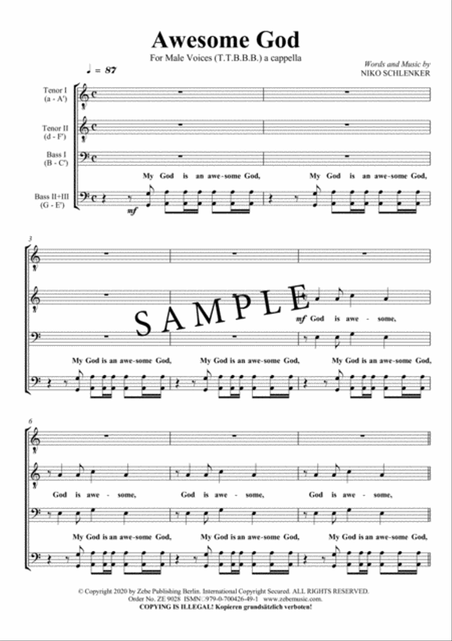 Awesome God SSAA scores gallery preview page 5