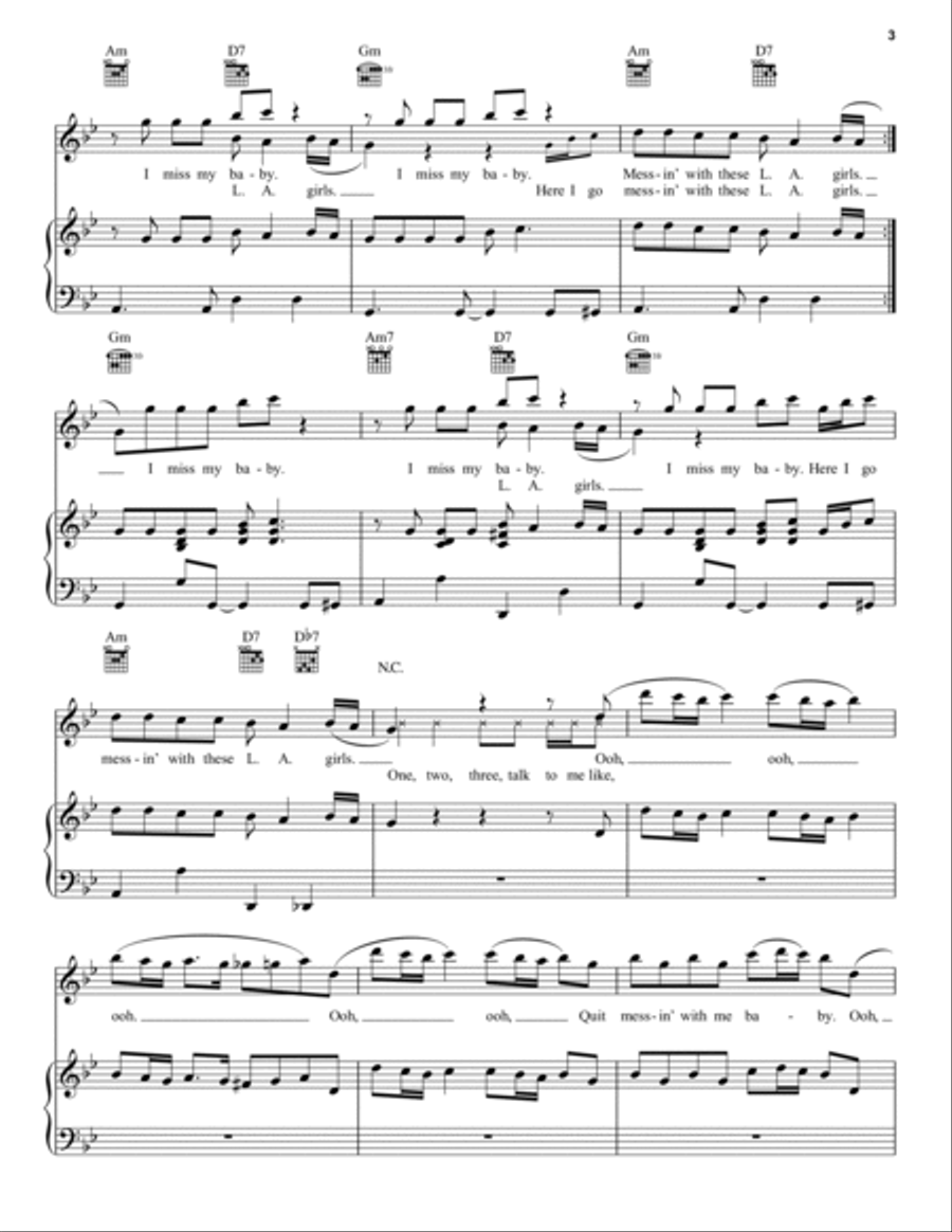 LA Girls Piano, Vocal, Guitar scores gallery preview page 3
