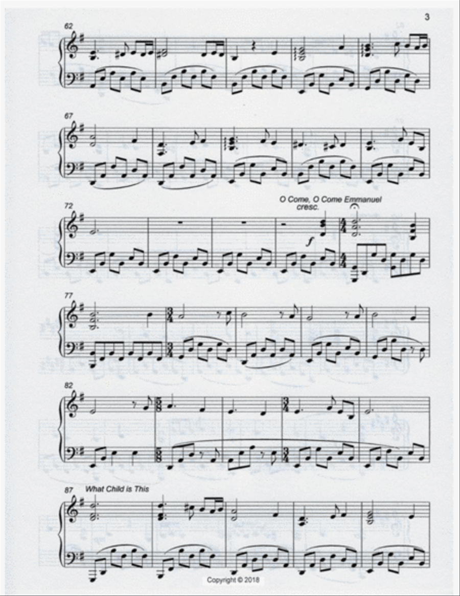 What Child is This/O Come, O Come Emmanuel Piano Solo scores gallery preview page 3