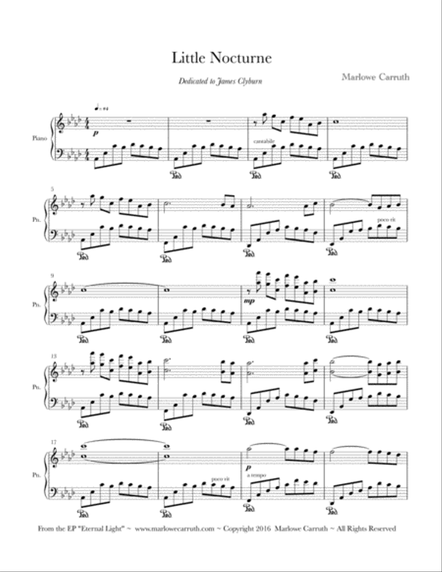 Little Nocturne Piano Solo scores gallery preview page 1