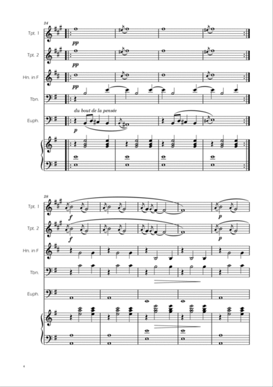 Erik Satie - Gnosienne no1 - Brass Quintet w/ Piano Brass Quintet scores gallery preview page 4