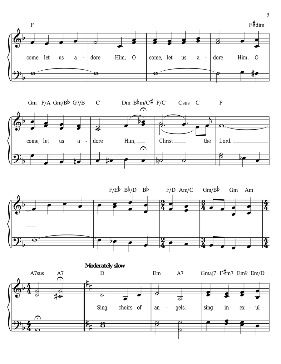 O Come All Ye Faithful O Come All Ye Faithful Easy Piano scores gallery preview page 3