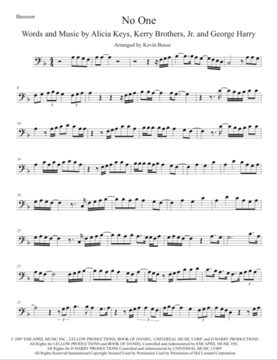 No One Bassoon Solo scores gallery preview page 1