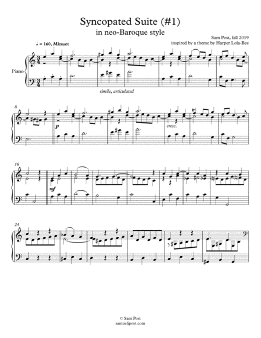 Syncopated Suite #1, op. 38 Piano Solo scores gallery preview page 1