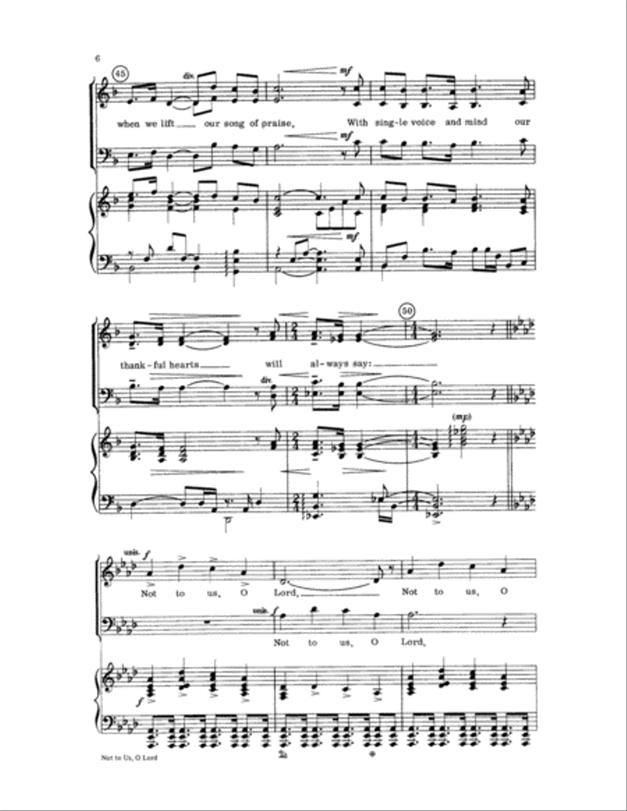 Not to Us, O Lord Choir scores gallery preview page 6