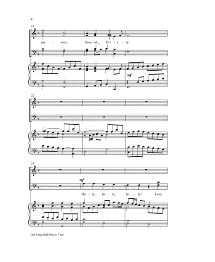 Our Song Shall Rise to Thee 4-Part scores gallery preview page 4