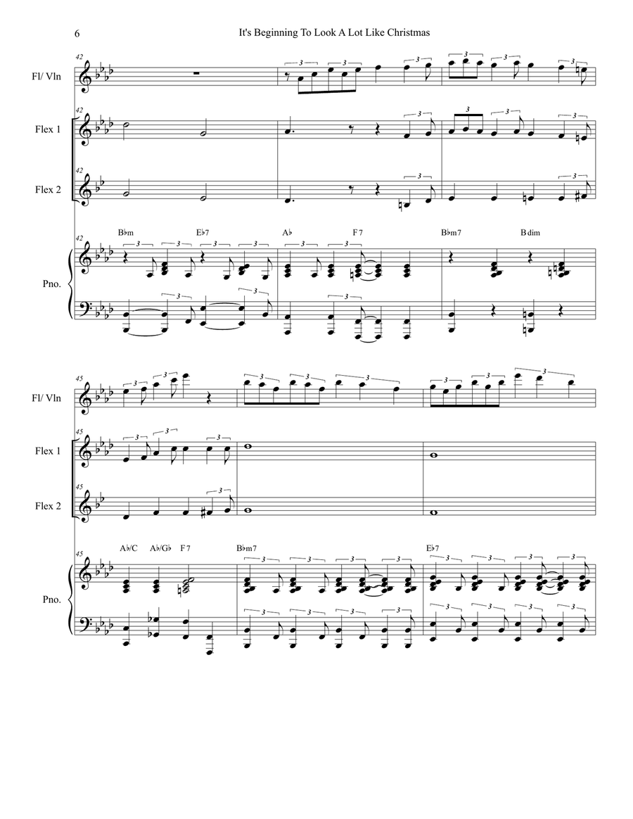 It's Beginning To Look Like Christmas Large Ensemble scores gallery preview page 6
