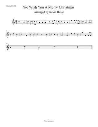 Book cover for We Wish You A Merry Christmas (Easy key of C) Clarinet
