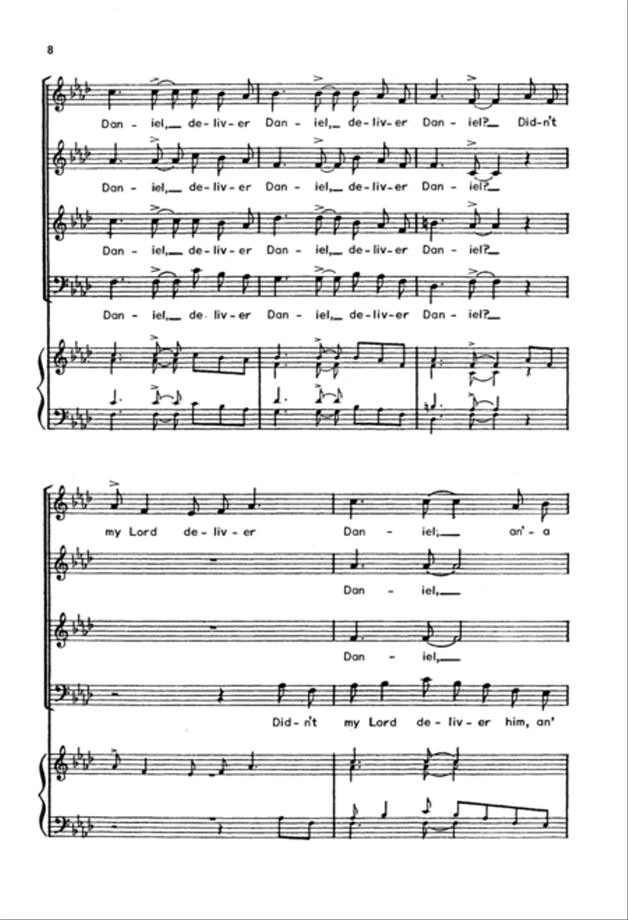 Daniel (Didn't My Lord Deliver Daniel?) (Downloadable) 4-Part scores gallery preview page 6