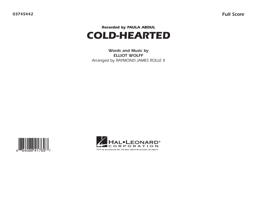 Cold-Hearted (Featured in Drumline Live) - Full Score