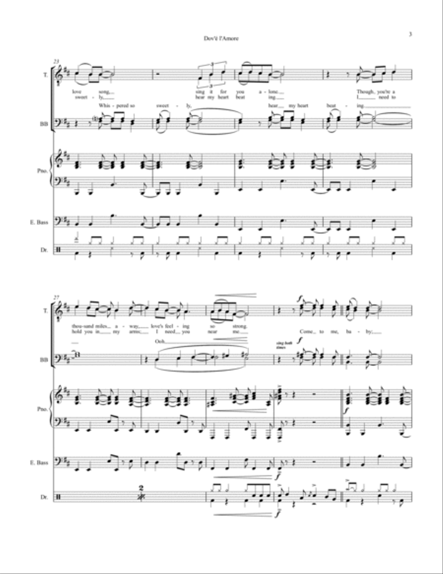 Dov'e L'amore Small Ensemble scores gallery preview page 3