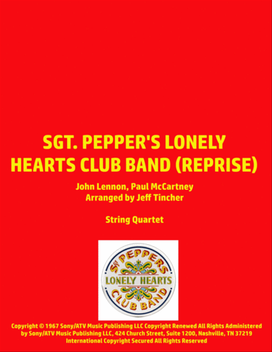 Sgt. Pepper's Lonely Hearts Club Band (reprise) String Quartet scores gallery preview page 1