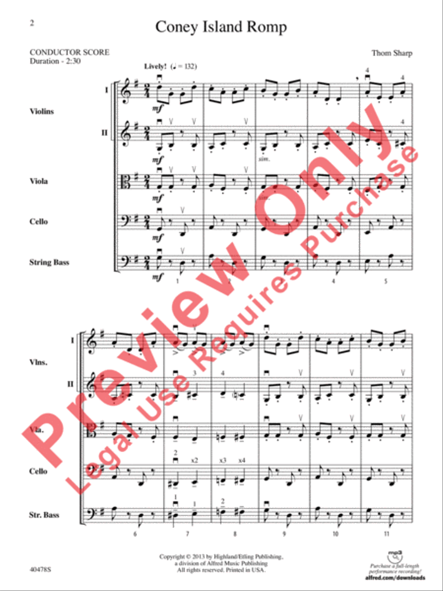 Coney Island Romp String Orchestra scores gallery preview page 3